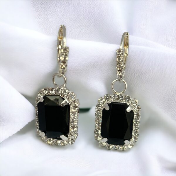 Black and Silver Chandelier Earrings