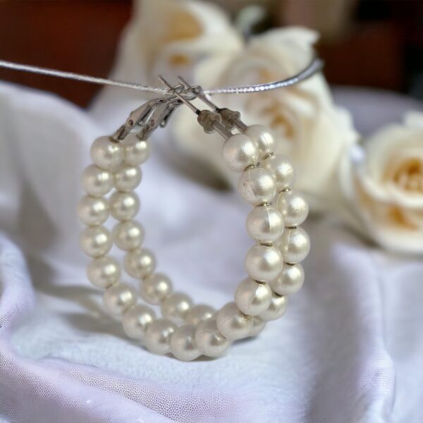 Elegant Pearl Hoop Earrings