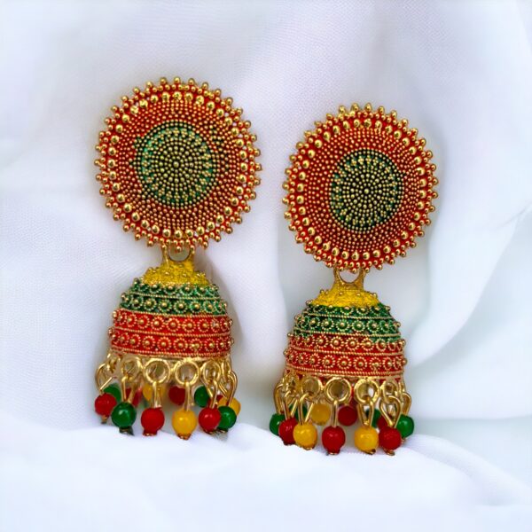 Multicolored Bloom Jhumka Earings