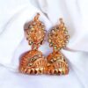 Gold Peacock Jhumka Earrings